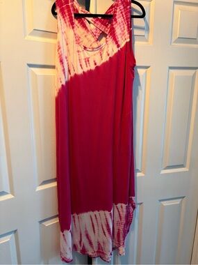 Lane Bryant Pink and White Tie-Dye Maxi Dress